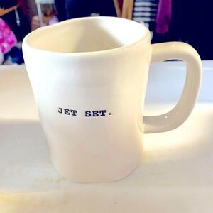 Rae Dunn Coffee Cup Mug Jet Set. Ceramic 12 oz Gorgeous no chips